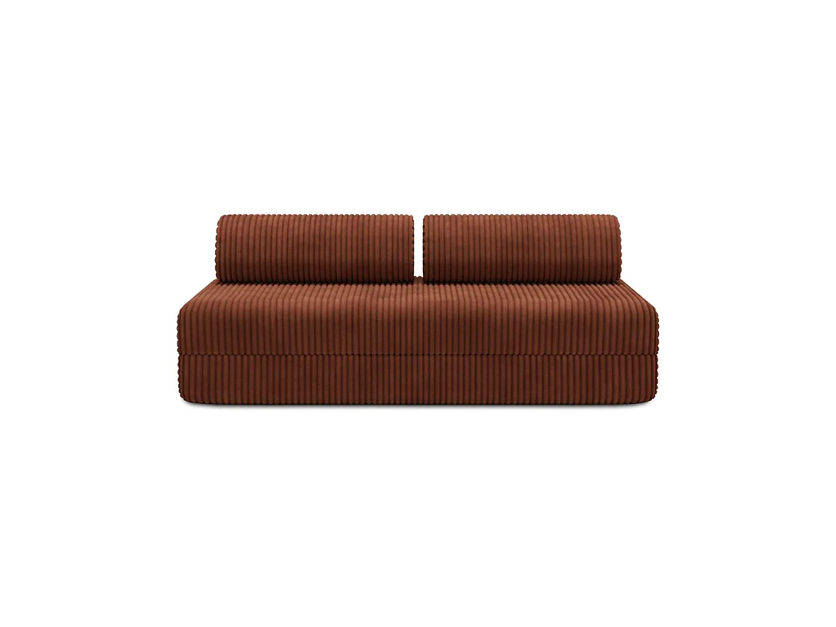 Canapé droit modulable et convertible 3 places - Velours côtelé XL - Vert