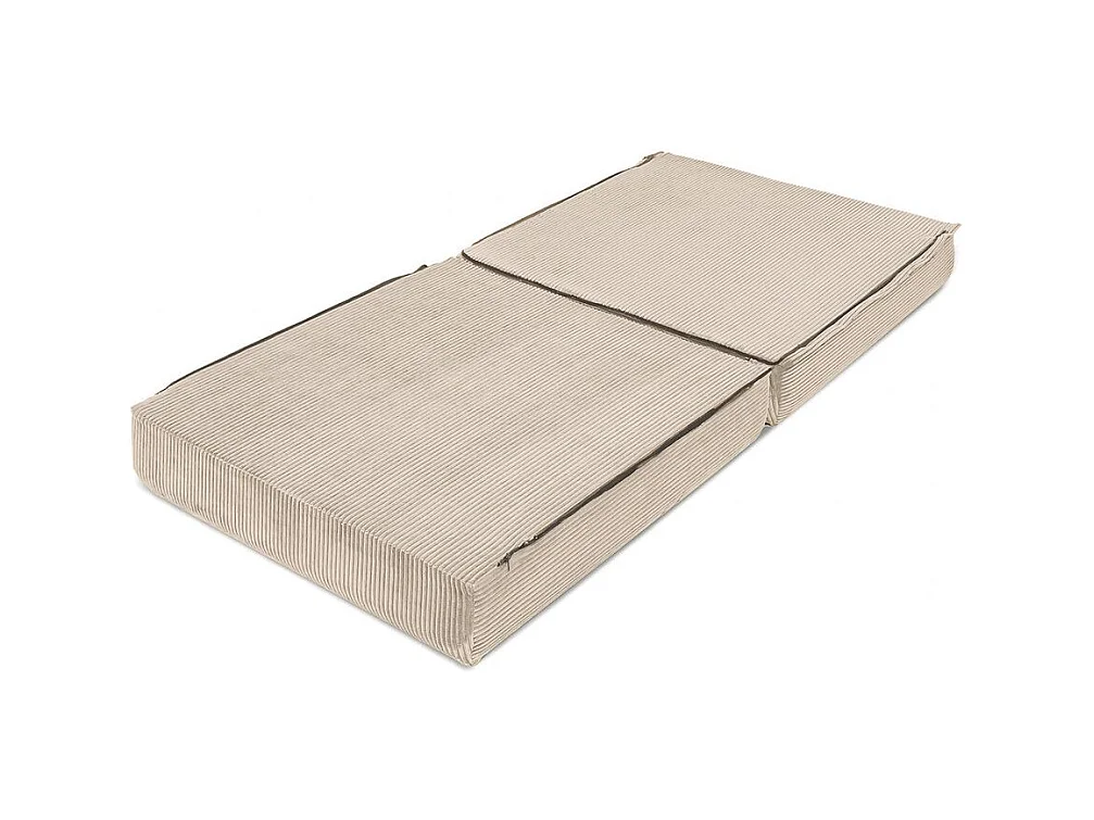 Canapé d'angle modulable et convertible 4 places - Velours côtelé - Beige