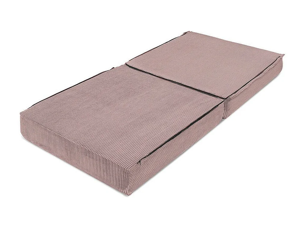 Canapé d'angle modulable et convertible 4 places - Velours côtelé - Rose pâle