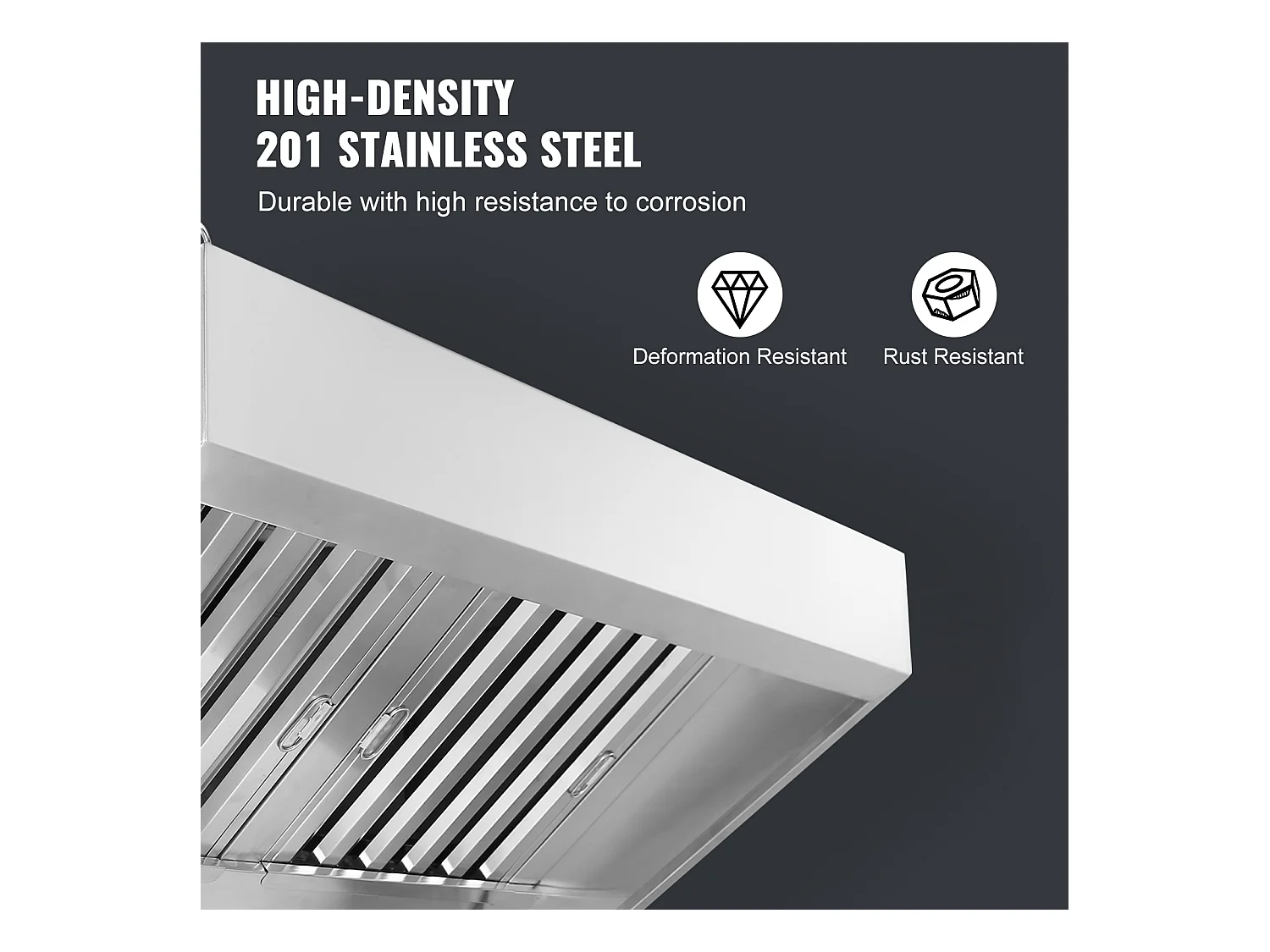 Hotte d'Extraction SucceBuy Commerciale, 23CM pour Camion-Restaurant, Acier Inoxydable 201, Résistant à la Rouille, Idéal pour la Cuisine