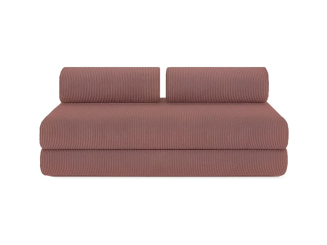 Canapé d'angle modulable et convertible 4 places - Velours côtelé - Rose