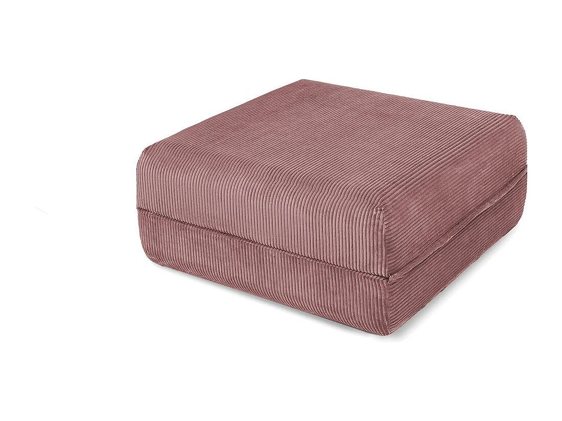 Canapé d'angle modulable et convertible 4 places - Velours côtelé - Rose