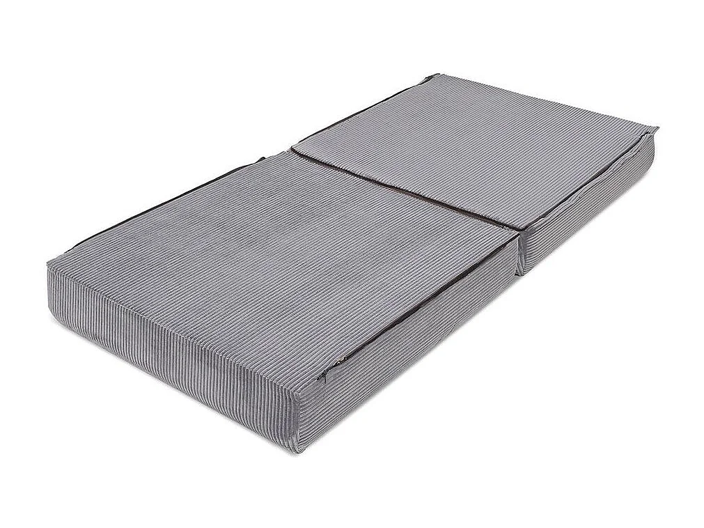 Canapé d'angle modulable et convertible 4 places - Velours côtelé - Gris clair