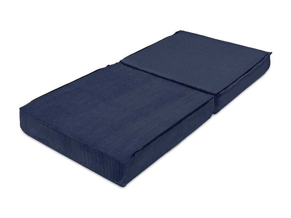 Canapé d'angle modulable et convertible 4 places - Velours côtelé - Bleu