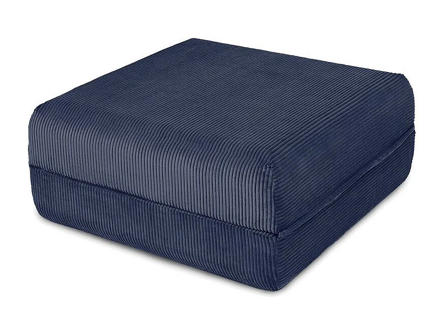 Canapé d'angle modulable et convertible 4 places - Velours côtelé - Bleu