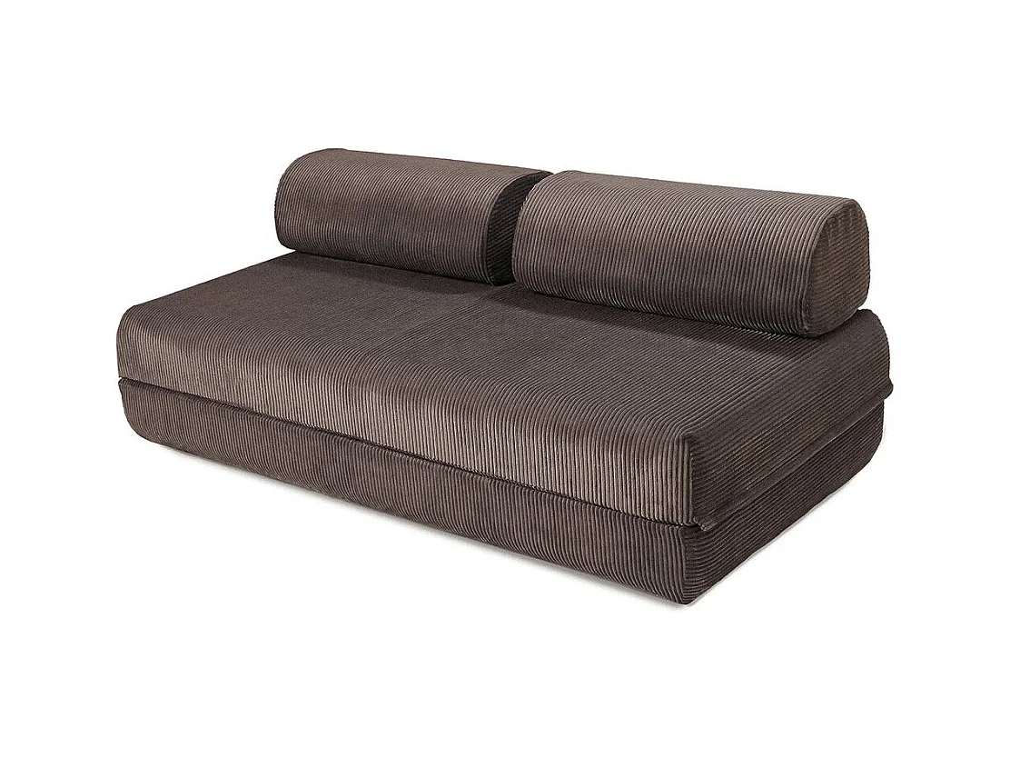 Canapé droit modulable et convertible 4 places - Velours côtelé - Marron