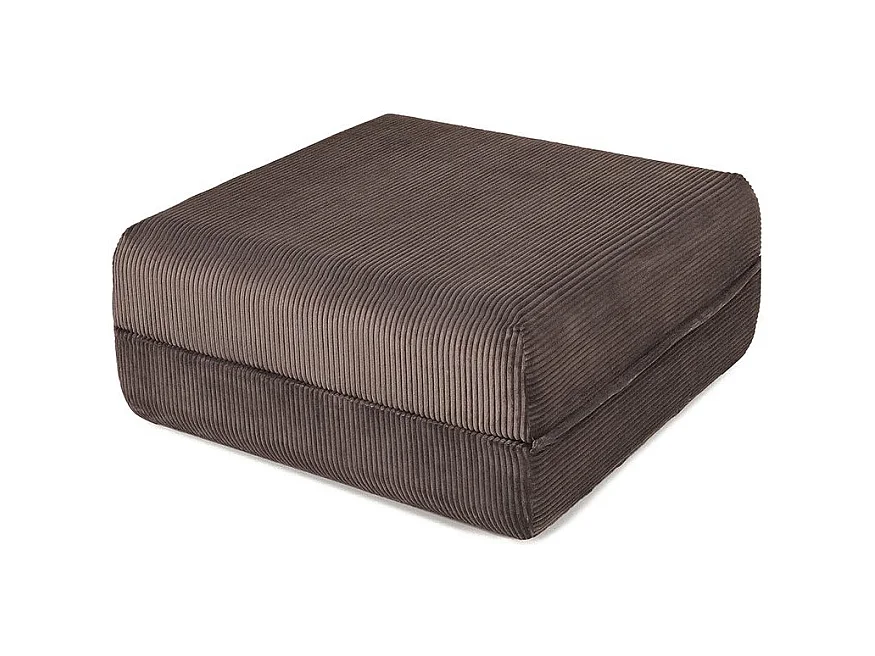 Canapé droit modulable et convertible 4 places - Velours côtelé - Marron