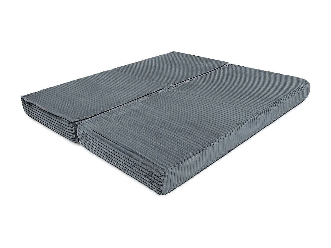 Canapé droit modulable et convertible 3 places - Velours côtelé XL - Gris