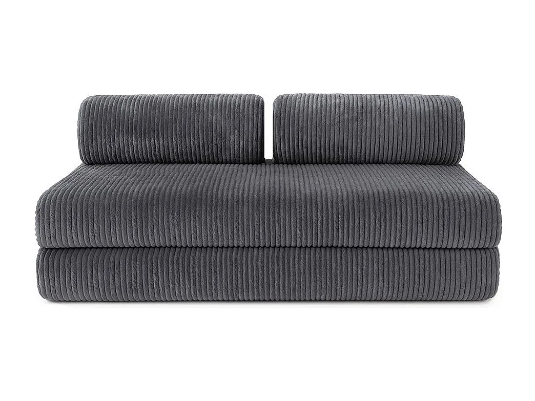 Canapé droit modulable et convertible 3 places - Velours côtelé XL - Gris