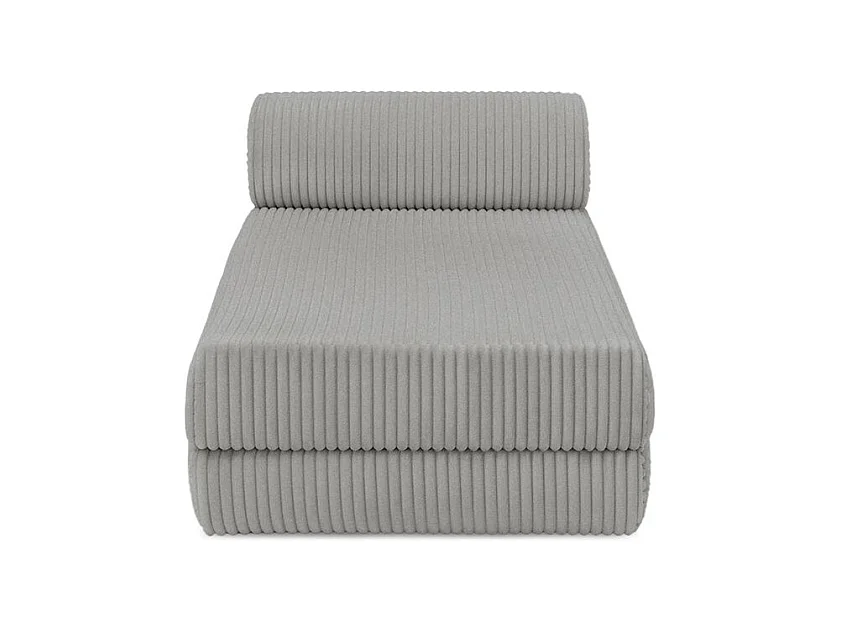 Méridienne modulable et convertible - Velours côtelé XL - Gris clair
