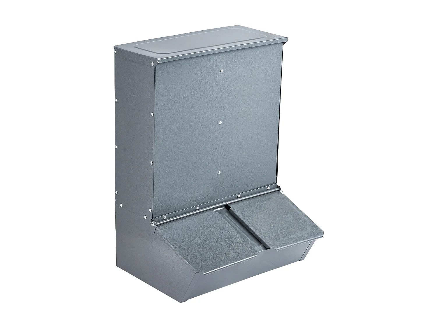 Mangeoire à Porcs SucceBuy, 130 L, Double Porte en Métal Pouvant Accueillir Jusqu'à 8 Porcs