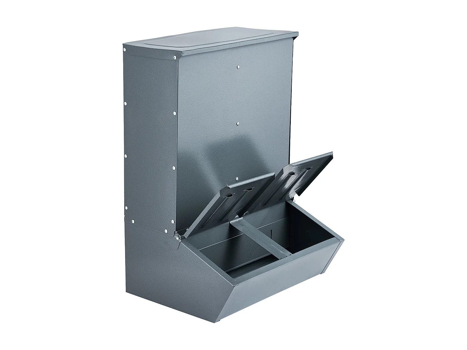 Mangeoire à Porcs SucceBuy, 130 L, Double Porte en Métal Pouvant Accueillir Jusqu'à 8 Porcs