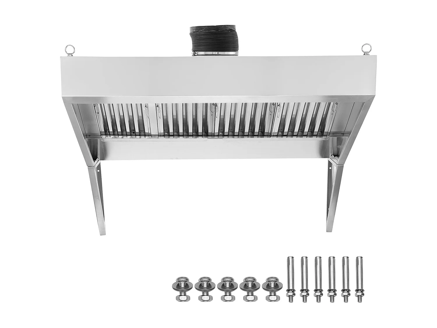 Hotte de Cuisine SucceBuy Commerciale 20.32CM Camion Alimentaire 201 en Acier Inoxydable, Filtres à Grille Amovibles en Forme de U, Résistant à la Rouille