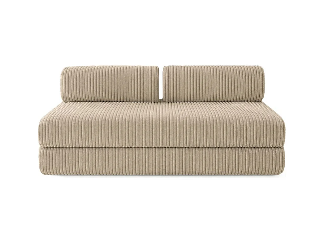 Canapé droit modulable et convertible 3 places - Velours côtelé XL - Taupe