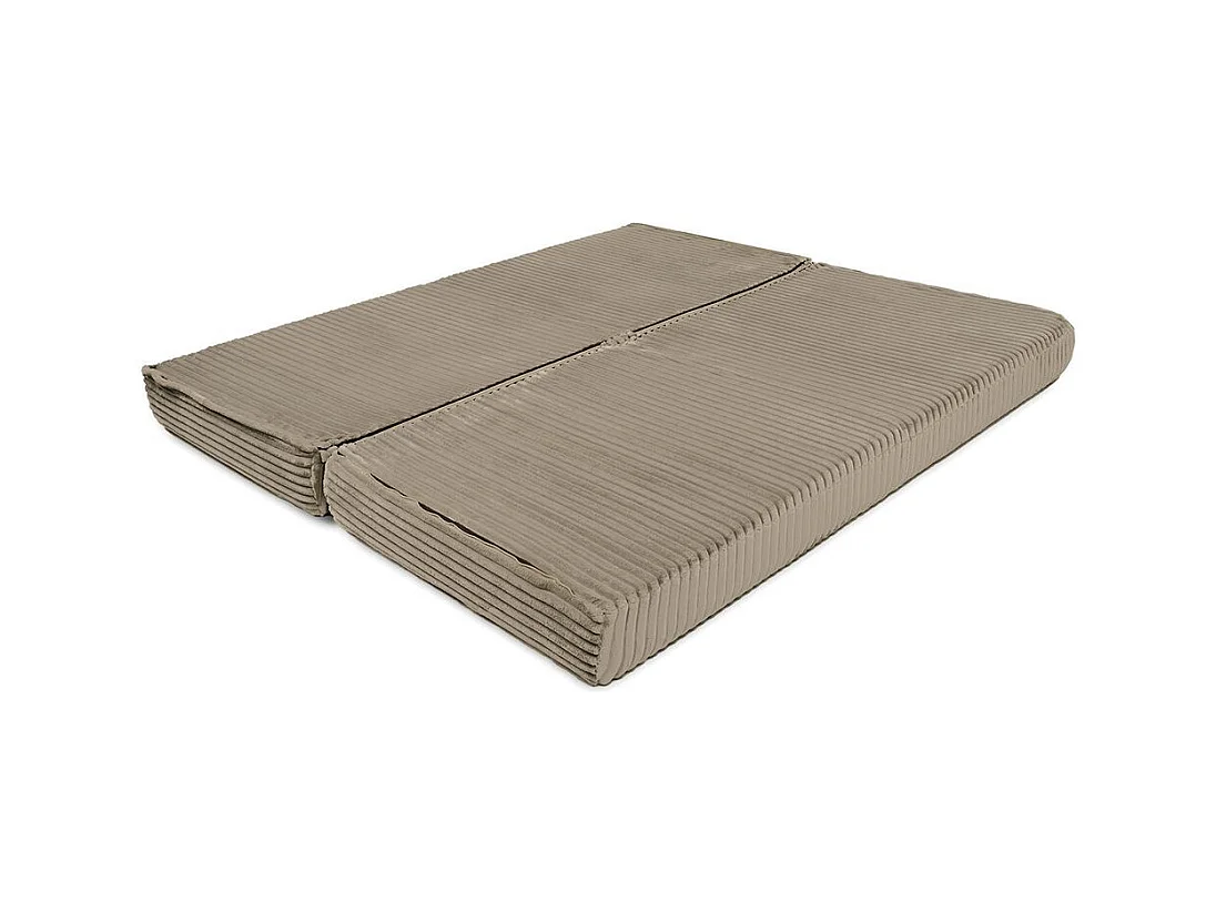 Canapé droit modulable et convertible 3 places - Velours côtelé XL - Taupe