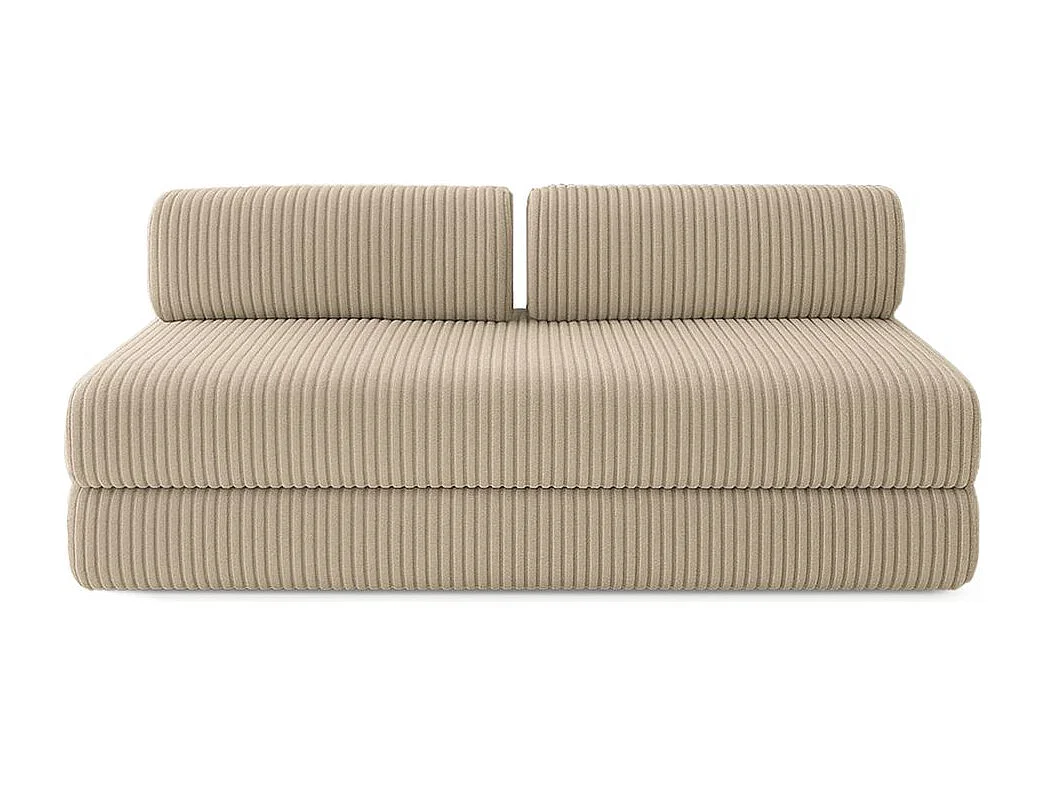 Canapé droit modulable et convertible 3 places - Velours côtelé XL - Taupe