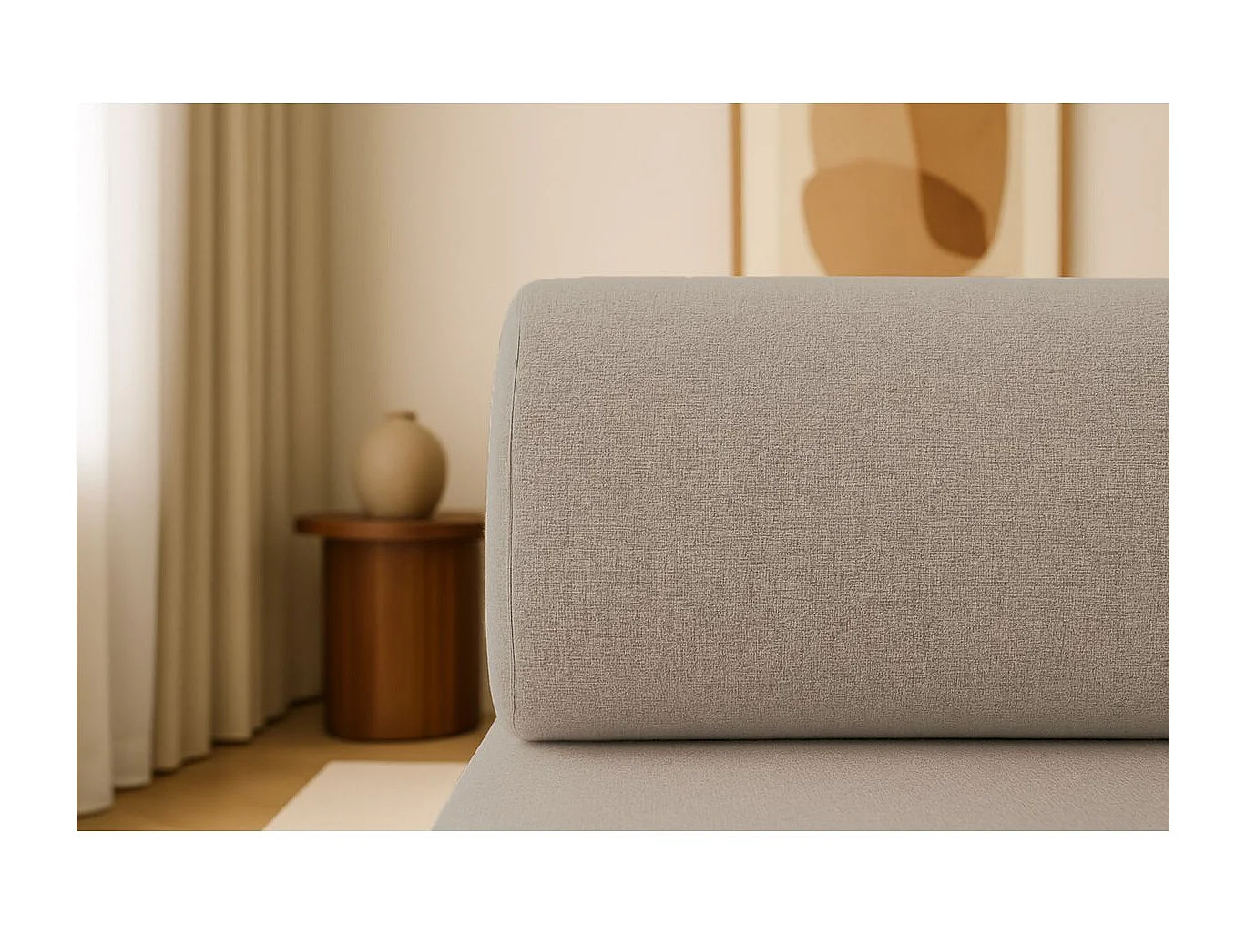 Méridienne modulable et convertible - Tissu lisse - Taupe