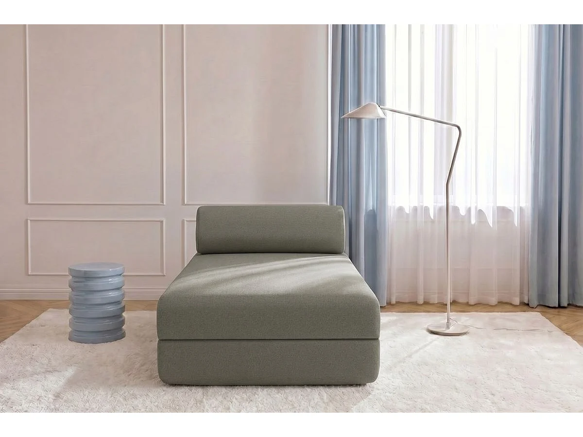 Méridienne modulable et convertible - Tissu lisse - Taupe