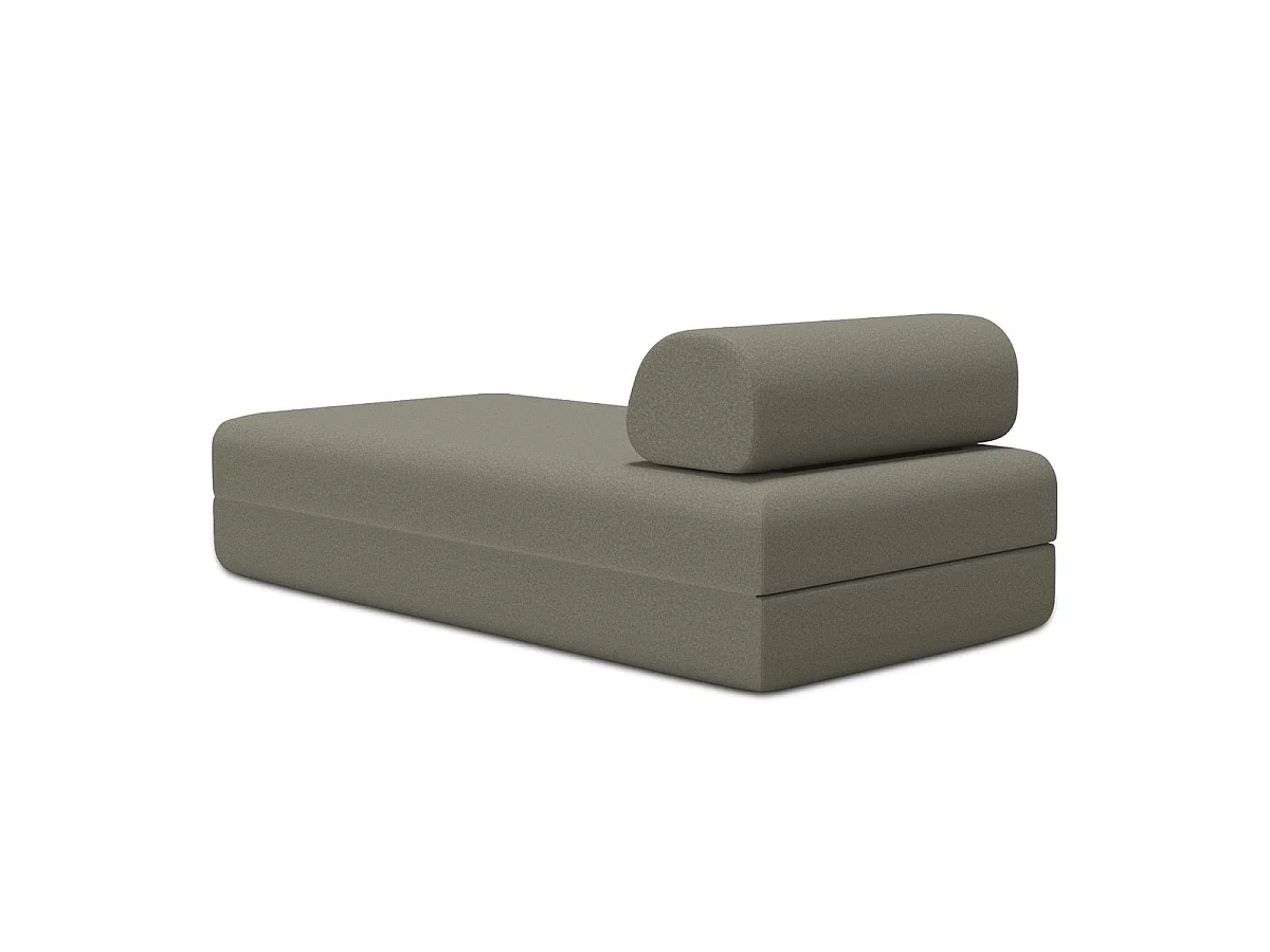 Méridienne modulable et convertible - Tissu lisse - Taupe