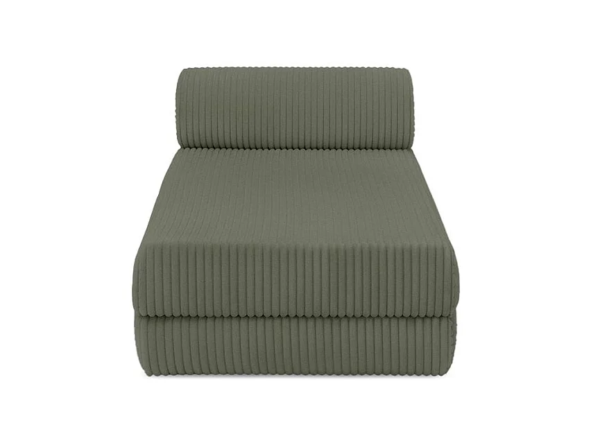 Méridienne modulable et convertible - Velours côtelé XL - Vert