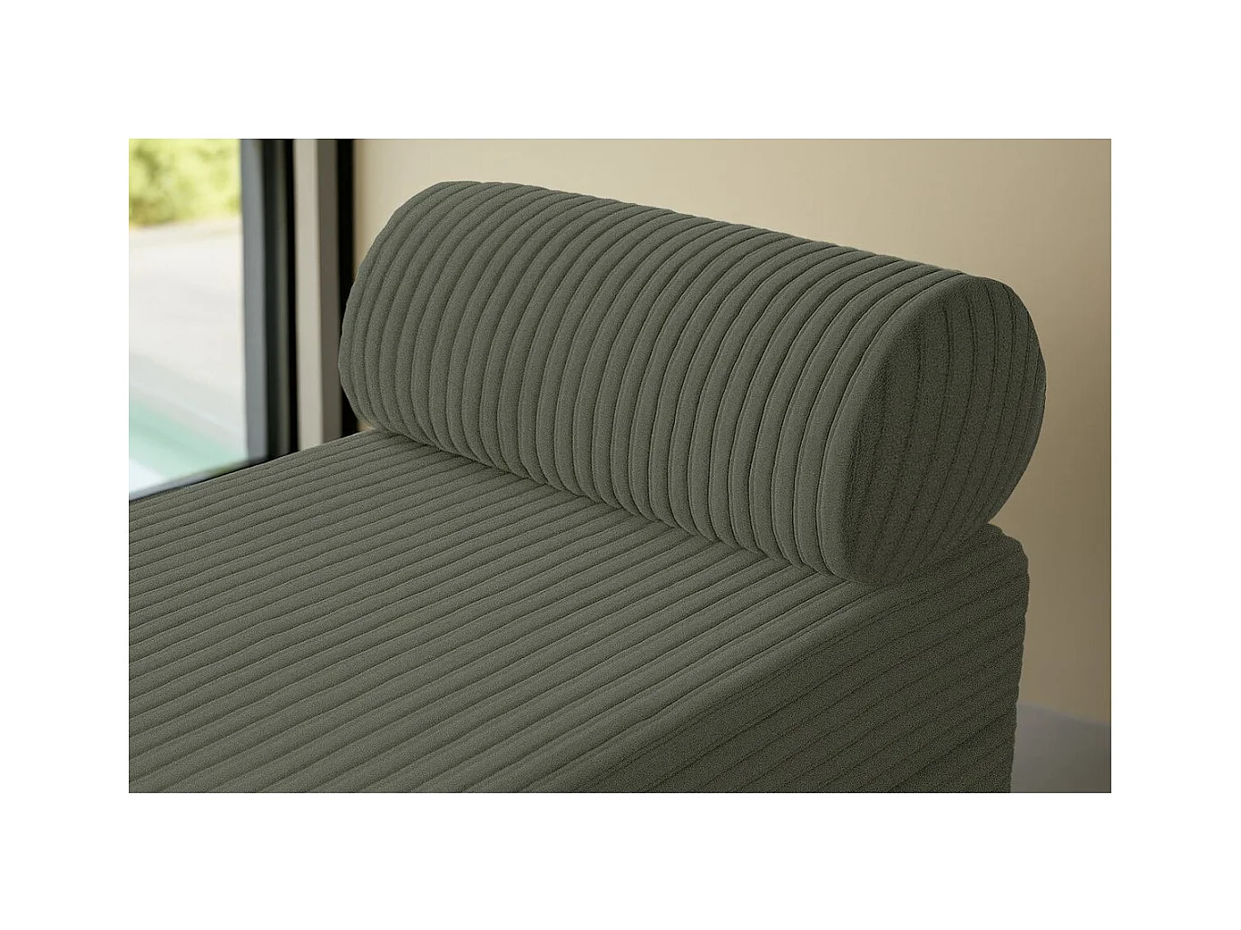 Méridienne modulable et convertible - Velours côtelé XL - Vert
