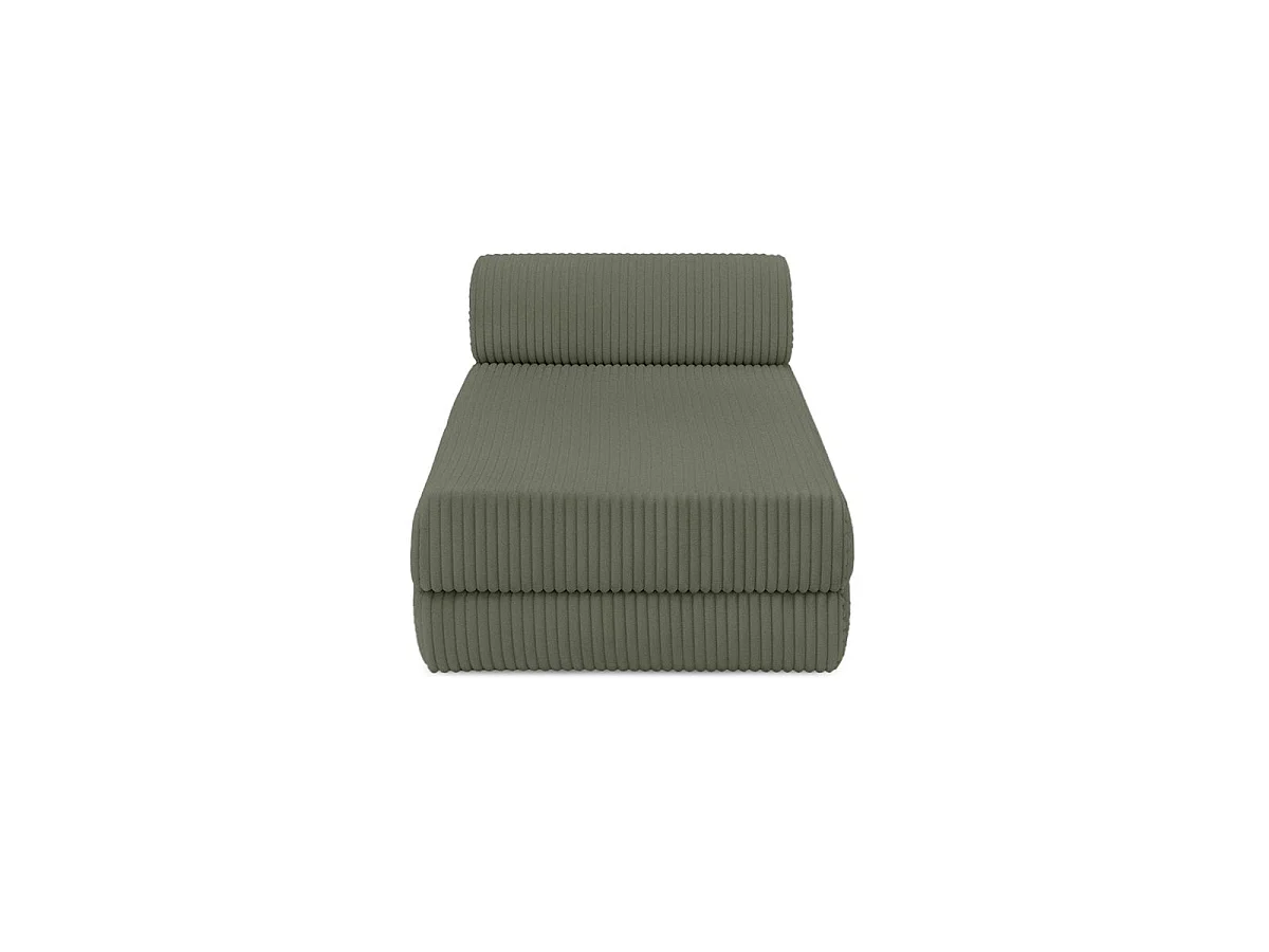 Méridienne modulable et convertible - Velours côtelé XL - Vert