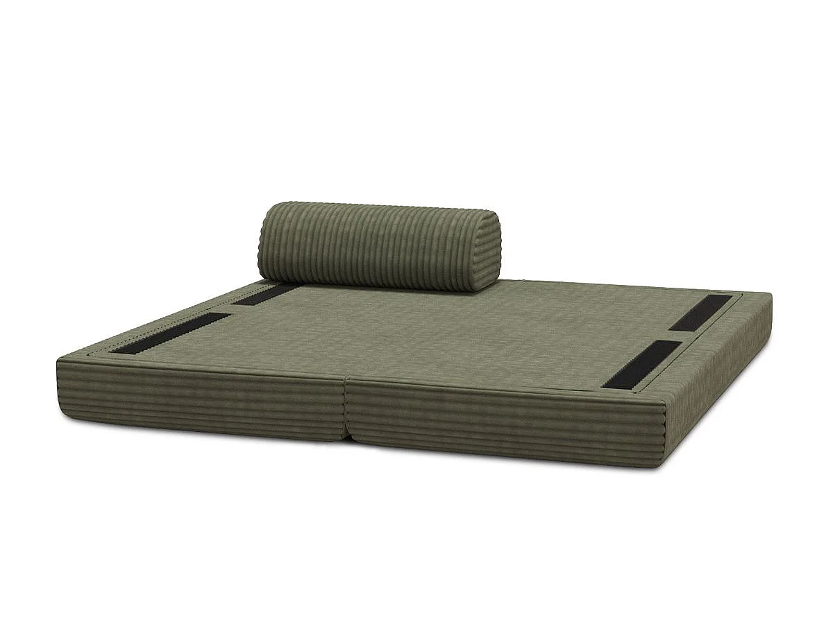 Méridienne modulable et convertible - Velours côtelé XL - Vert