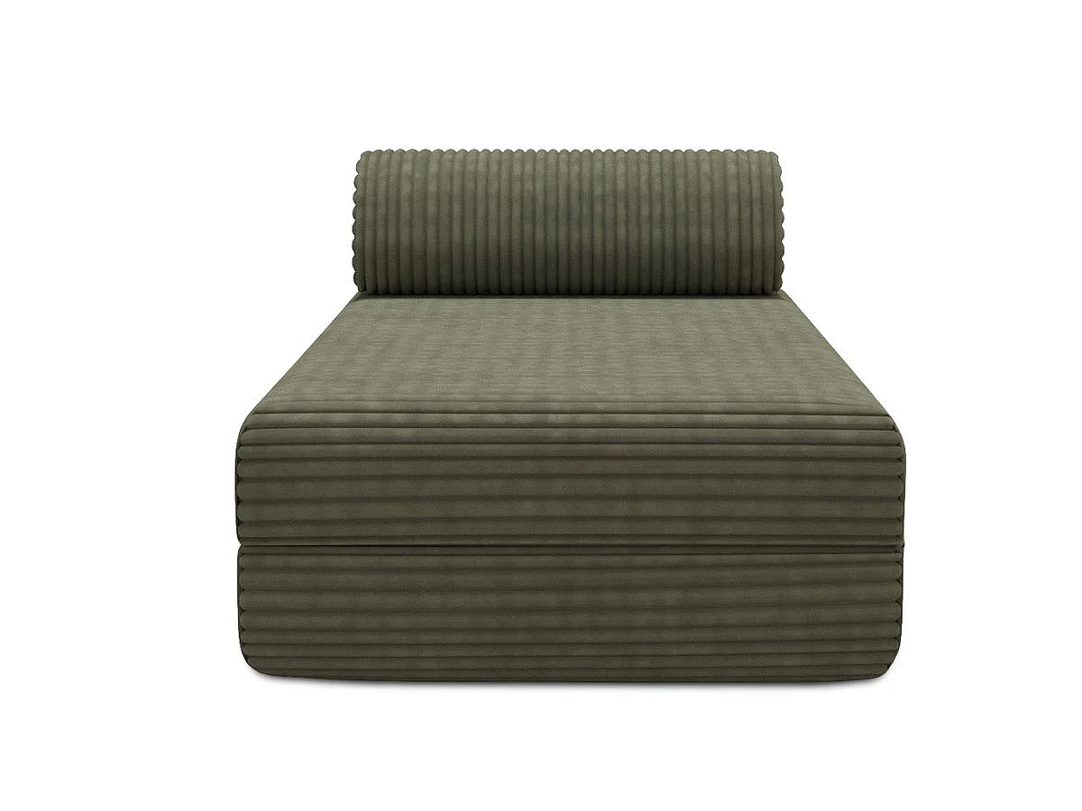 Méridienne modulable et convertible - Velours côtelé XL - Vert