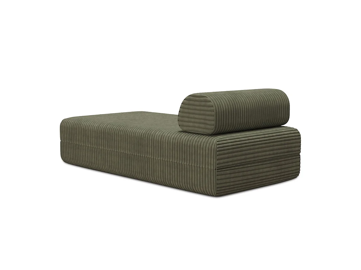 Méridienne modulable et convertible - Velours côtelé XL - Vert
