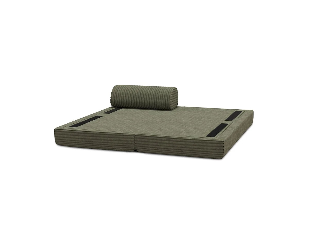 Méridienne modulable et convertible - Velours côtelé XL - Vert