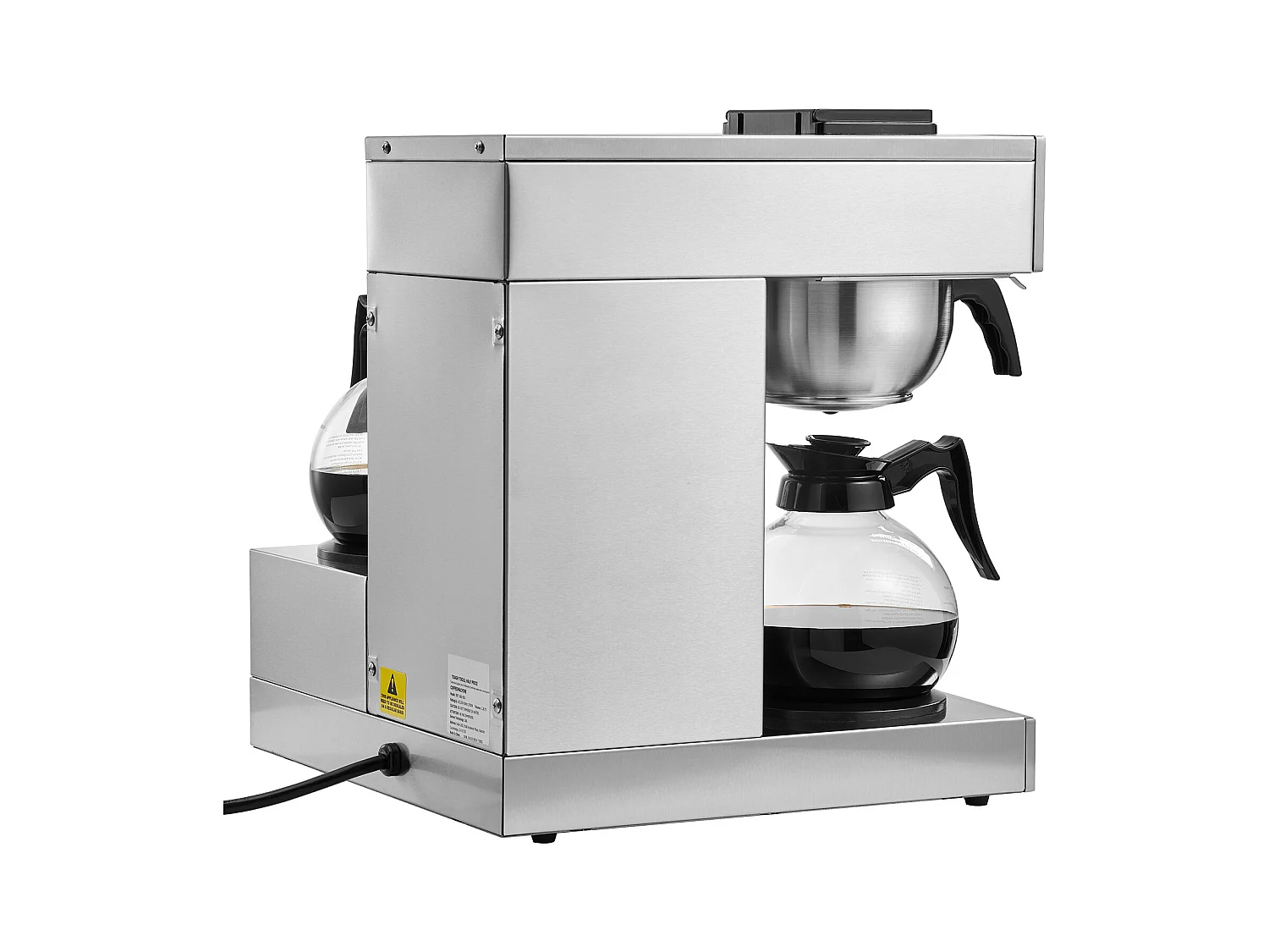 Cafetière à Filtre SucceBuy Commerciale 12 Tasses avec 3 Carafes et 3 Réchauds, Prise d'Eau Automatique pour Restaurant, Bureau, Café