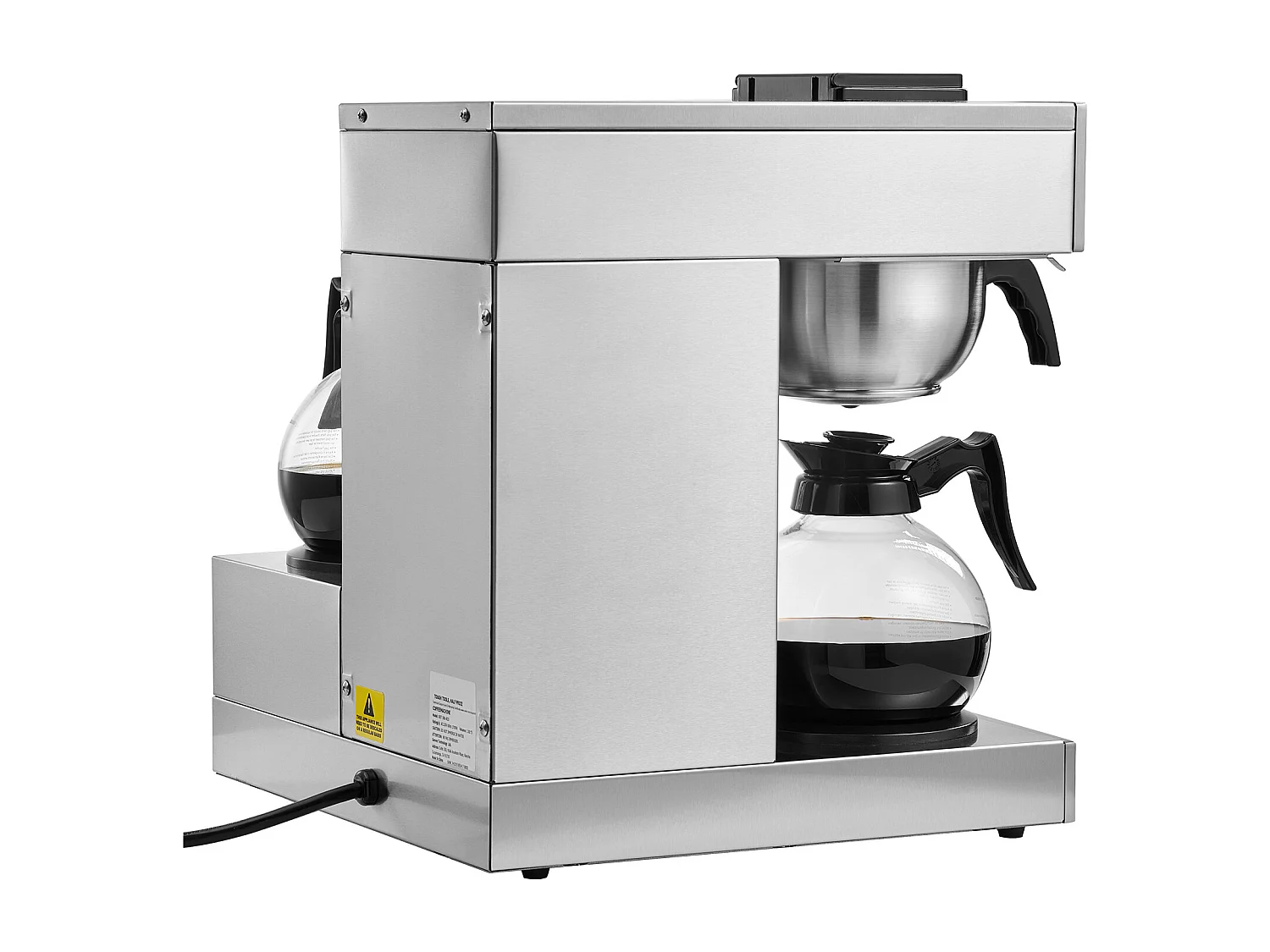 Cafetière à Filtre SucceBuy Commerciale 12 Tasses avec 3 Carafes et 3 Réchauds, Prise d'Eau Automatique pour Restaurant, Bureau, Café