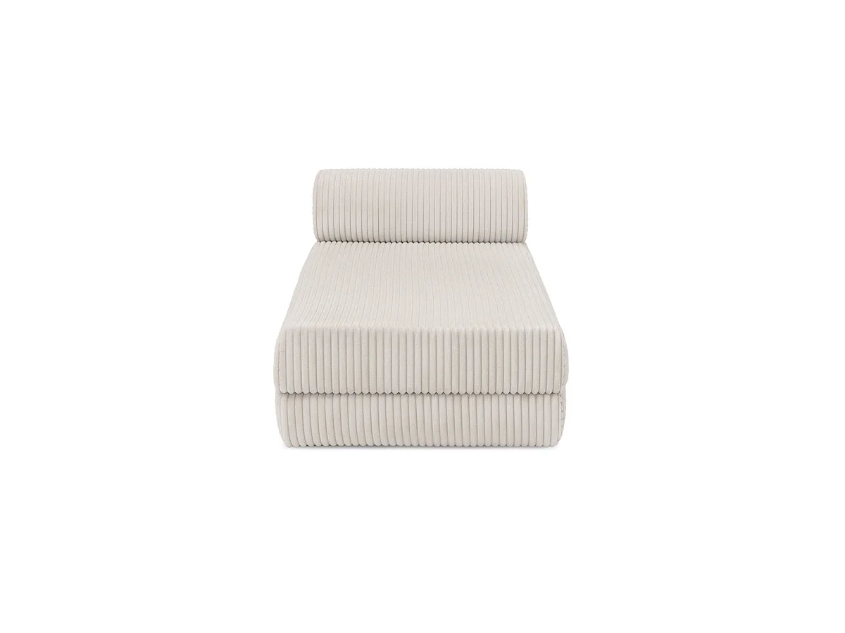 Méridienne modulable et convertible - Velours côtelé XL - Blanc