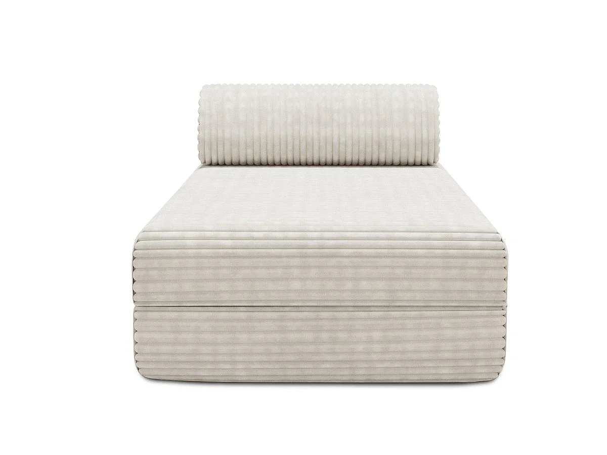 Méridienne modulable et convertible - Velours côtelé XL - Blanc