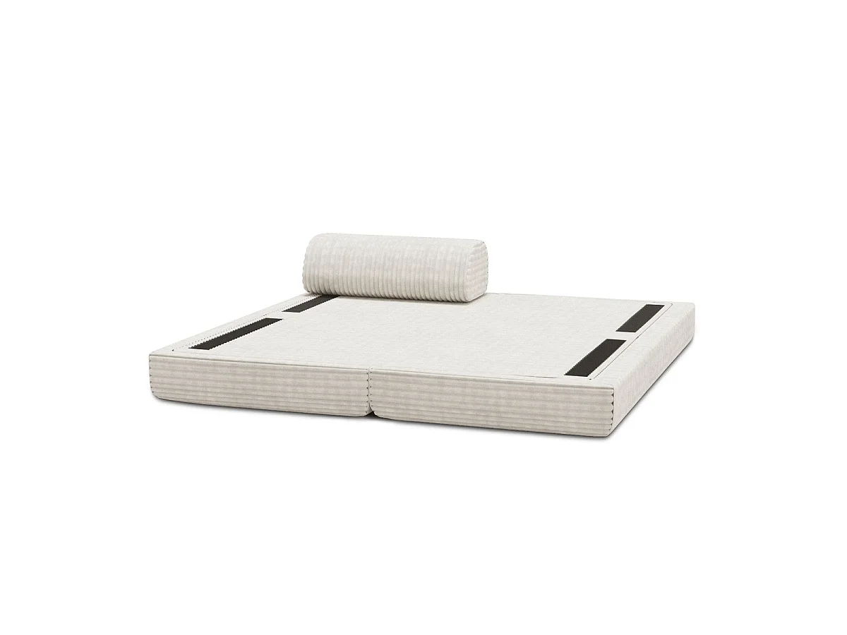 Méridienne modulable et convertible - Velours côtelé XL - Blanc