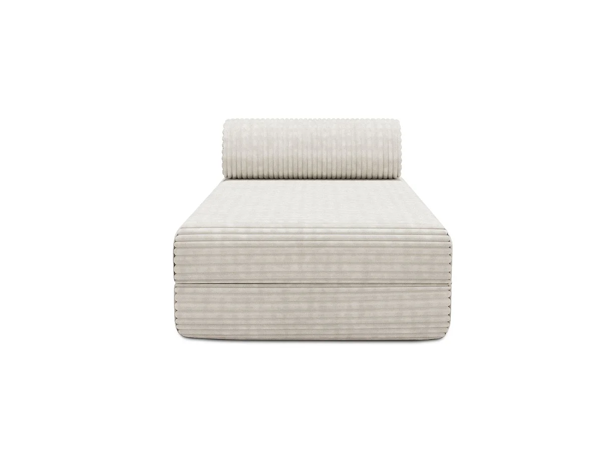 Méridienne modulable et convertible - Velours côtelé XL - Blanc
