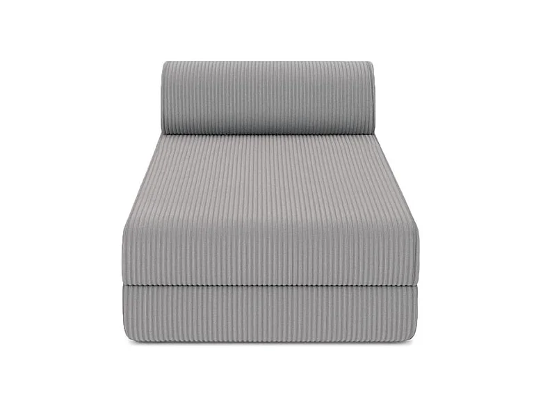 Méridienne modulable et convertible - Velours côtelé - Gris clair