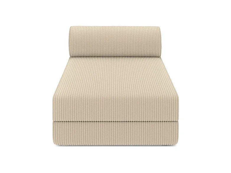 Méridienne modulable et convertible - Velours côtelé - Beige