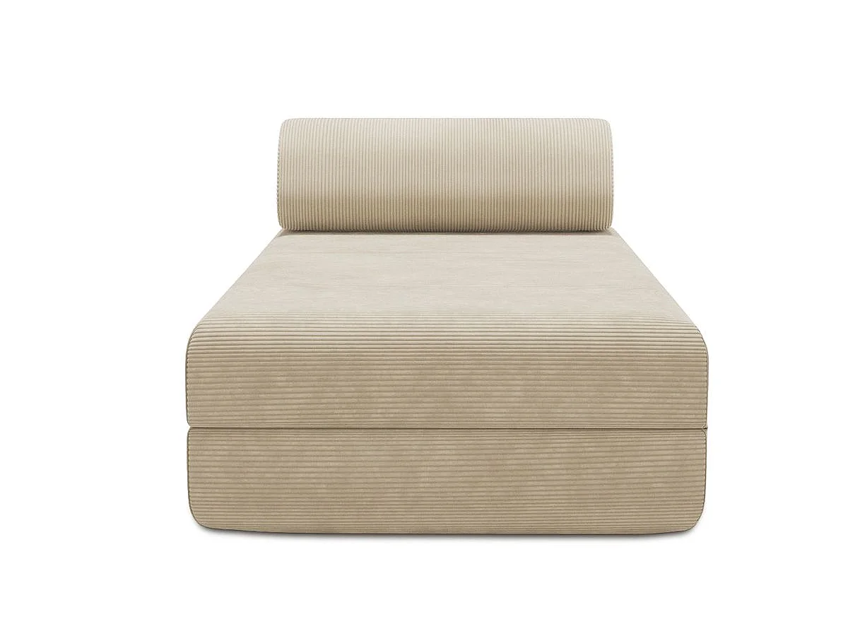 Méridienne modulable et convertible - Velours côtelé - Beige