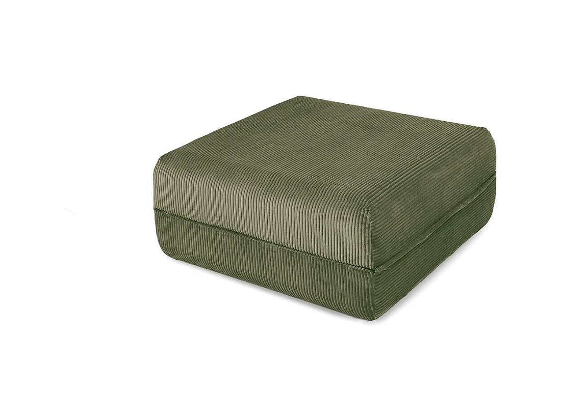 Canapé d'angle modulable et convertible 4 places - Velours côtelé - Vert