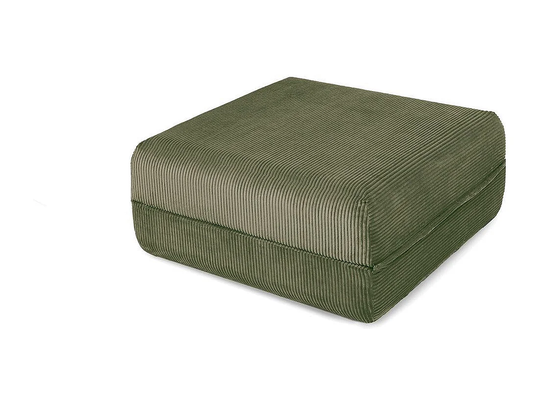 Canapé d'angle modulable et convertible 4 places - Velours côtelé - Vert