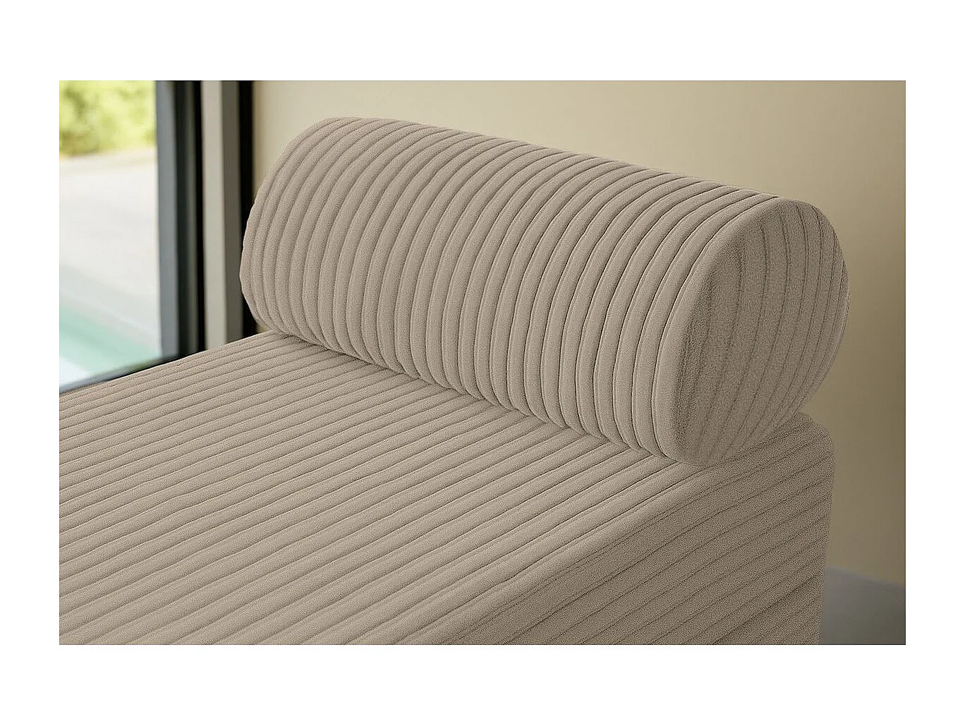Méridienne modulable et convertible - Velours côtelé XL - Taupe