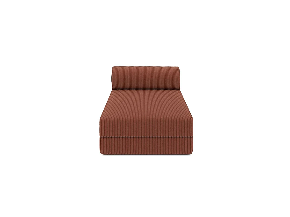 Méridienne modulable et convertible - Velours côtelé - Terracotta
