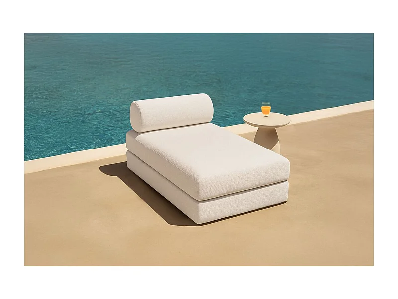 Méridienne de jardin modulable et convertible - Tissu imperméable - Gris