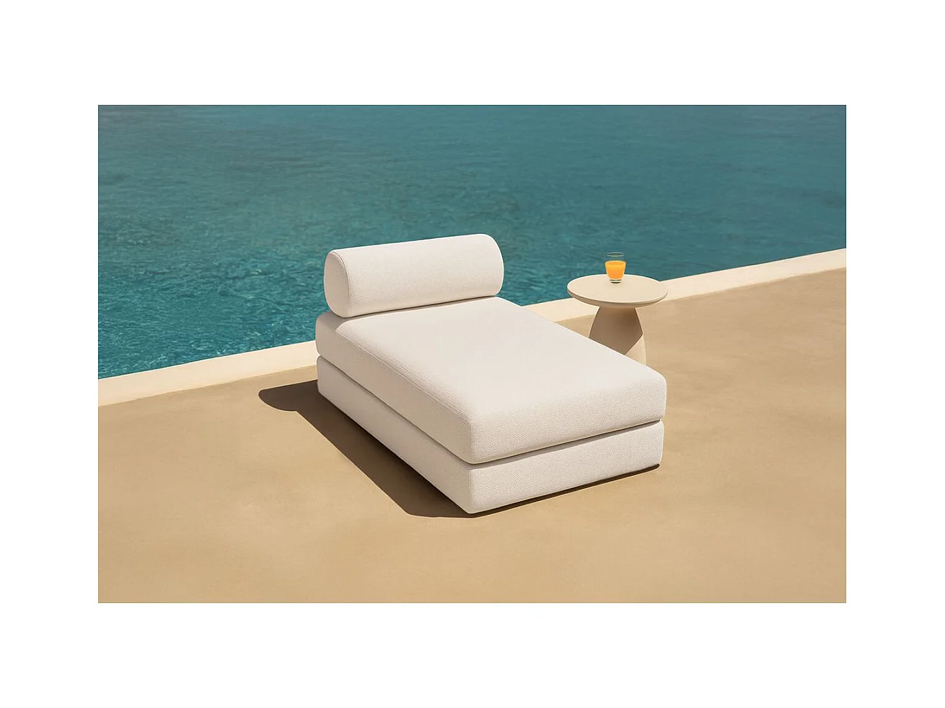 Méridienne de jardin modulable et convertible - Tissu imperméable - Gris