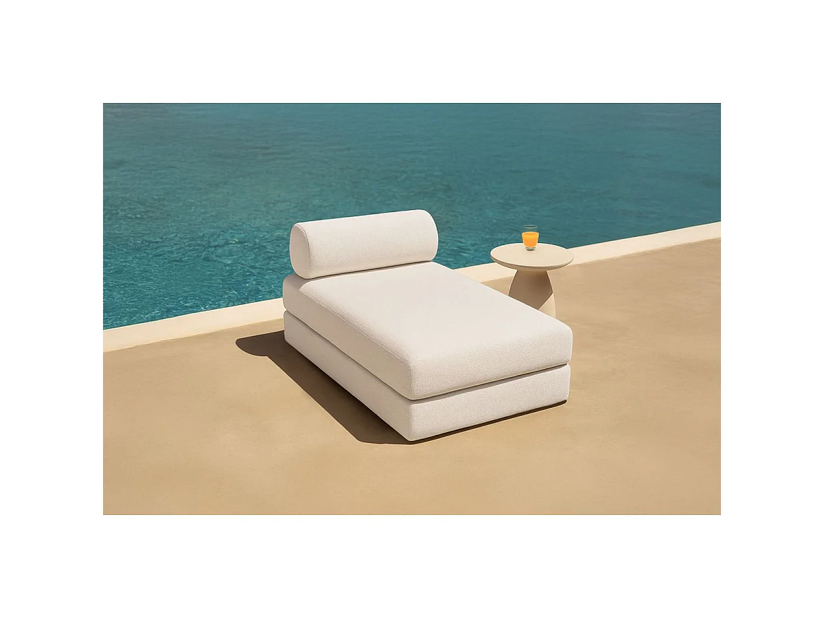 Méridienne de jardin modulable et convertible - Tissu imperméable - Gris
