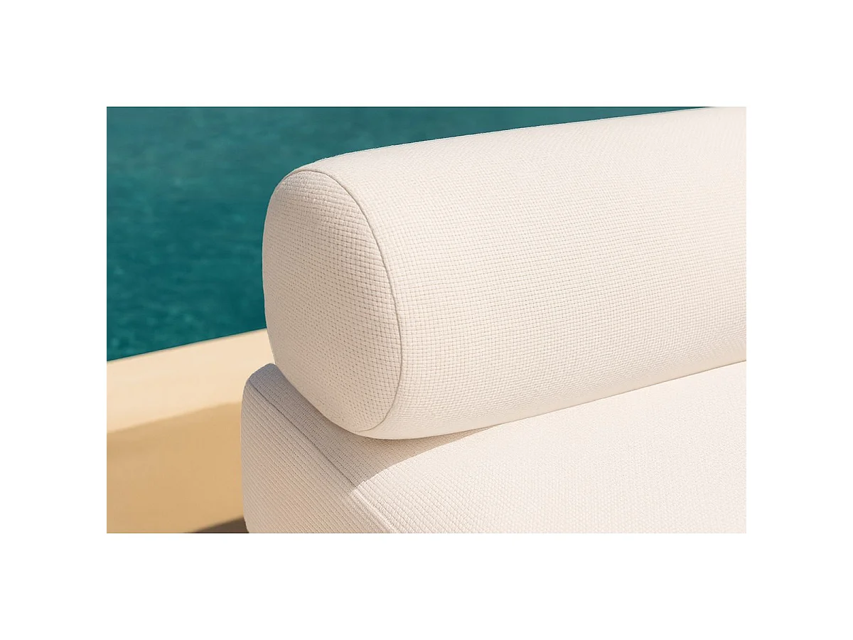 Méridienne de jardin modulable et convertible - Tissu imperméable - Gris