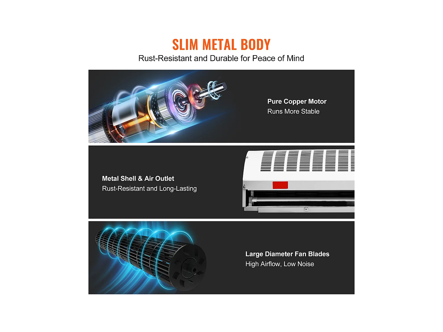 Rideau d'Air Intérieur Commercial SucceBuy, 1,2 m, 2 802 m³/h, 2 Vitesses, Certifié UL