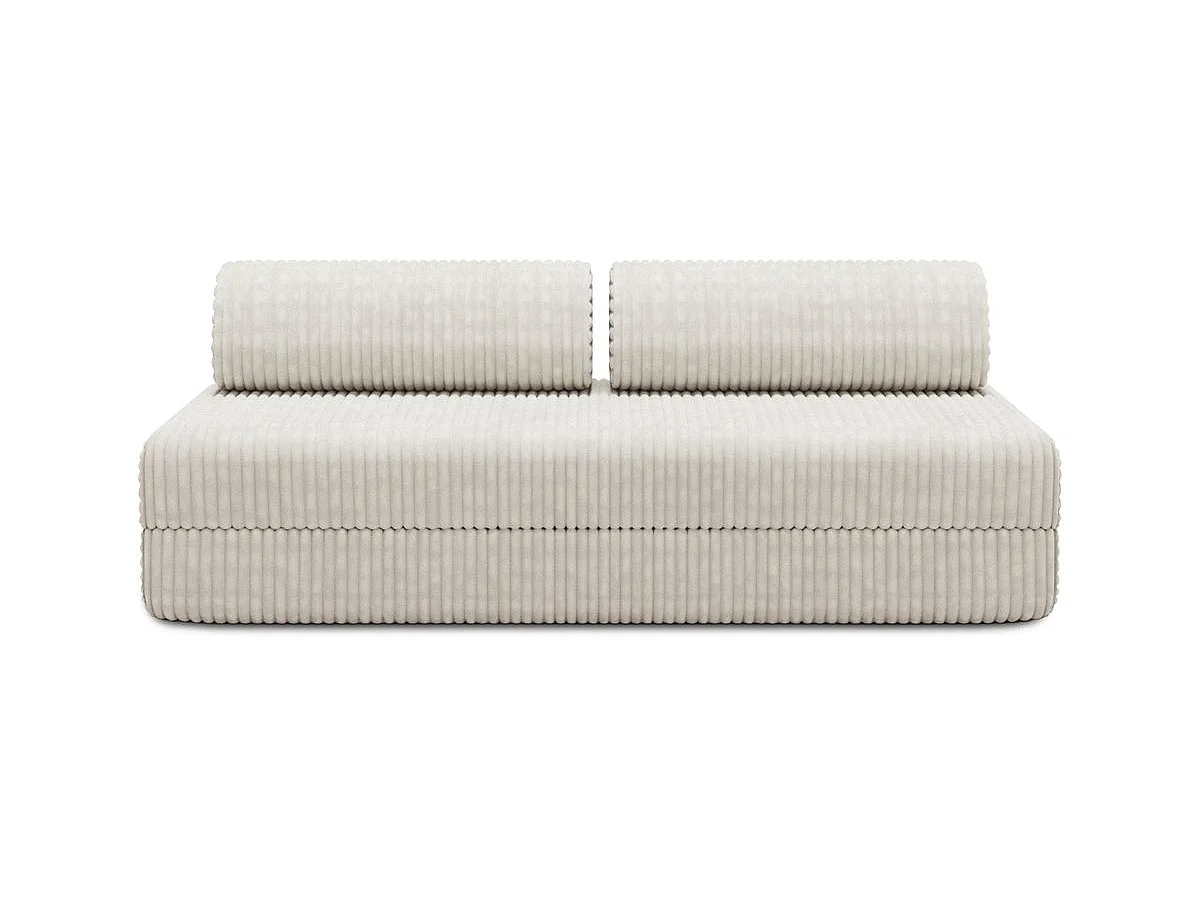 Canapé droit modulable et convertible 3 places - Velours côtelé XL - Blanc