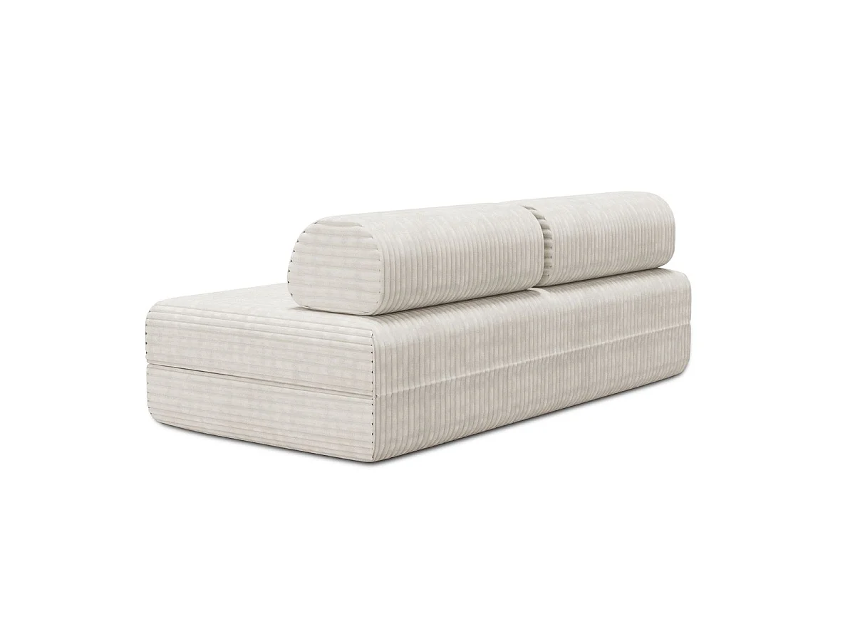 Canapé droit modulable et convertible 3 places - Velours côtelé XL - Blanc